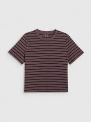 4F T-shirt regular gładki damski - brązowy XS. Brązowe t-shirty damskie 4F, uniwersalny, bez wzorów, z bawełny, bez kołnierzyka, bez ramiączek. Za 69.99 zł.