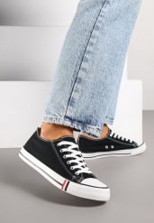 Czarno-Białe Basicowe Trampki pod Kostkę Lilamea. Czarne trampki i tenisówki damskie Renee, bez wzorów, bez zapięcia. Za 49.99 zł.