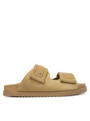 Patrizia Pepe Klapki 8X0001/L152-B880 Beżowy. Brązowe klapki damskie Patrizia Pepe, bez wzorów, ze skóry, bez obcasa, bez zapięcia. Za 999.99 zł.