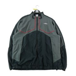 Second life - Kurtka dresowa męska z pełnym zamkiem - Stan dobry. Czarne kurtki sportowe męskie Umbro, m, bez wzorów, z dresówki, bez kaptura, na fitness i siłownię. Za 124.96 zł.