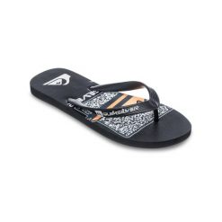 Klapki plażowe dla Mężczyzn JAVA ART Czarny. Brązowe klapki męskie Quiksilver, bez wzorów, z gumy, bez zapięcia. Za 59.99 zł.