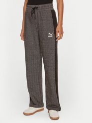 Puma Spodnie dresowe T7 High Waist Track 626798 01 Szary Regular Fit. Szare spodnie dresowe damskie Puma, bez wzorów, z bawełny, z podwyższonym stanem. Za 199.99 zł.