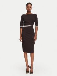Rinascimento Sukienka koktajlowa CFC0131086003 Brązowy Slim Fit. Brązowe sukienki damskie Rinascimento, m, bez wzorów, z syntetyku, wizytowe, bez kołnierzyka, bez ramiączek. Za 524.99 zł.
