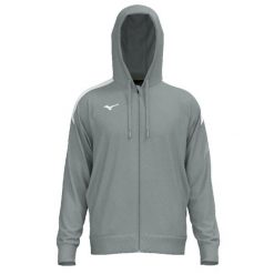 Bluza z kapturem Mizuno Team RB Track. Szare bluzy damskie Mizuno, l, bez wzorów, z materiału, sportowe, bez ramiączek, z kapturem. Za 186.50 zł.
