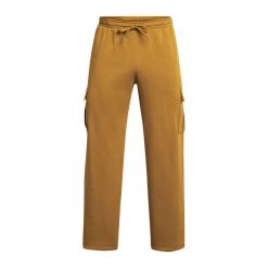 Spodnie treningowe damskie Under Armour Project Rock Icon Fleece. Żółte spodnie dresowe damskie Under Armour, bez wzorów, rockowe, na fitness i siłownię. Za 249.99 zł.
