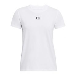 Koszulka damska Under Armour Rival Core. Białe bluzki damskie Under Armour, l, bez wzorów, sportowe, bez kołnierzyka, bez ramiączek. Za 89.99 zł.