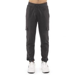 Spodnie dresowe oddychający oddychający z bawełna z elastyczny pas na co dzień. Szare spodnie materiałowe męskie LEONE 1947 APPAREL, bez wzorów, z bawełny. W wyprzedaży za 136.83 zł.