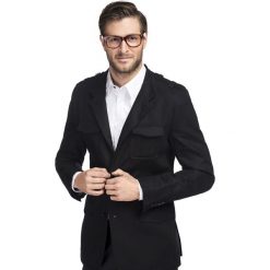 Marynarka ALVAR 050L. Czarne garnitury męskie Giacomo Conti, l, bez wzorów, z bawełny, sportowe. Za 339.00 zł.