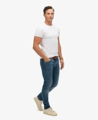 Superdry Jeansy vintage slim z bawełny organicznej. Niebieskie jeansy damskie Superdry, bez wzorów, z bawełny, klasyczne. Za 430.25 zł.