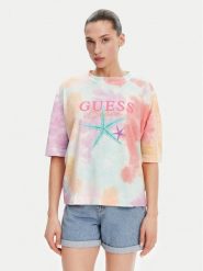 Guess T-Shirt E5GI00 K8G01 Kolorowy Oversize. T-shirty damskie Guess, s, z aplikacjami, z bawełny, bez kołnierzyka, bez ramiączek. Za 179.99 zł.