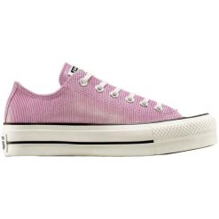 Buty sportowe Converse Chuck Taylor All Star Lift Sparkle Shine. Czerwone obuwie sportowe damskie Converse, bez wzorów, bez zapięcia. Za 379.45 zł.
