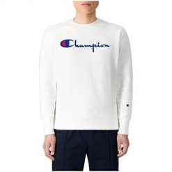 Bluza sportowa męska Champion Reverse Weave Embroidered Script Logo. Białe bluzy sportowe męskie Champion, l, bez wzorów, bez kaptura. Za 261.00 zł.