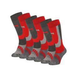 Skarpety narciarskie dla dorosłych unisex 6 par. Czerwone skarpetki damskie Xtreme, bez wzorów, z materiału. Za 293.45 zł.