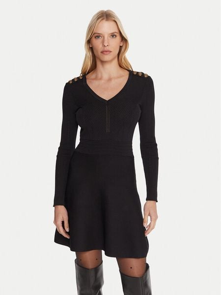 Gaudi Sukienka dzianinowa 521FD13008 Czarny Regular Fit. Czarne sukienki damskie Gaudi, m, bez wzorów, z dzianiny, bez kołnierzyka, bez ramiączek. Za 379.99 zł.