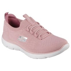 Buty SKECHERS SUMMITS - TOP PLAYER Rose. Czerwone obuwie sportowe damskie Skechers, bez wzorów, z tkaniny, bez zapięcia. Za 272.99 zł.