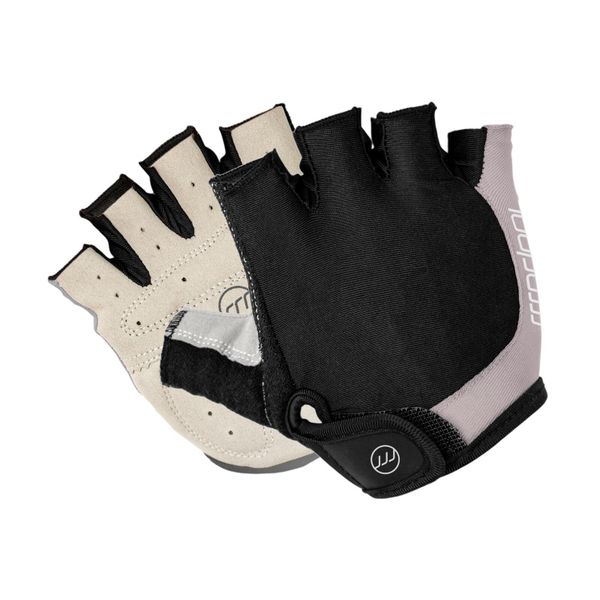 Rękawiczki rowerowe unisex madani krótkie TIGER`S PAW. Szare rękawiczki damskie MADANI, bez wzorów. Za 24.99 zł.