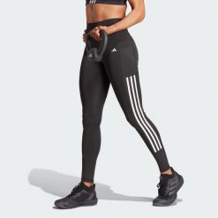 Legginsy Optime 3-Stripes Full-Length. Czarne legginsy damskie Adidas, bez wzorów, z materiału. Za 279.00 zł.