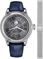 Zegarek damski Aviator V.1.33.0.254.4.BLM-SET srebrny. Szare zegarki damskie AVIATOR, srebrne. Za 3,116.57 zł.