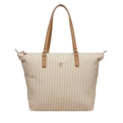 Torebka Tommy Hilfiger. Brązowe shopperki damskie Tommy Hilfiger, bez wzorów, bez dodatków. Za 289.99 zł.