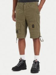 Aeronautica Militare Szorty materiałowe 261BE0041UCT01122 Zielony Regular Fit. Zielone szorty męskie Aeronautica Militare, bez wzorów, z bawełny. Za 719.99 zł.