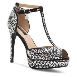 Sandały Nine West. Czarne sandały damskie Nine West, bez wzorów, bez obcasa, na szpilce, bez zapięcia. Za 179.99 zł.