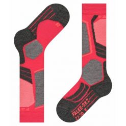 Podkolanówki Falke SK2 enfants. Czerwone skarpetki damskie Falke, bez wzorów. Za 89.45 zł.