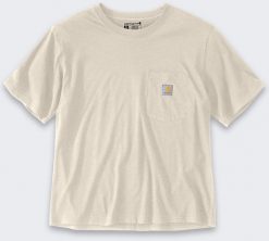 Koszulka Carhartt Lightweight Oat Milk. Bluzki damskie Carhartt, bez wzorów, bez kołnierzyka, bez ramiączek. Za 122.43 zł.