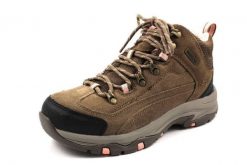 Buty trekkingowe damskie Skechers Trego Alpine Trail. Brązowe obuwie trekkingowe damskie Skechers, z materiału, bez zapięcia. Za 439.99 zł.