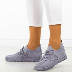 Szare sportowe buty damskie Potocki 16329. Szare obuwie sportowe damskie POTOCKI, na lato, bez wzorów, z dresówki, bez zapięcia, do biegania. Za 89.00 zł.