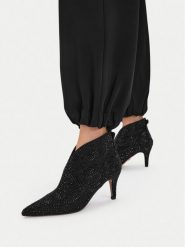 Nine West Botki CEO-C6019-1 Czarny. Czarne botki damskie Nine West, bez wzorów, z materiału, bez obcasa, na szpilce, bez zapięcia. Za 299.99 zł.