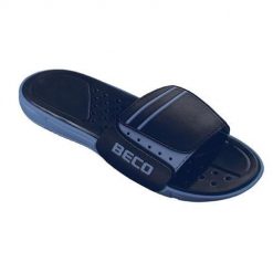 Klapki męskie Beco niebiesko-czarne. Czarne klapki męskie 47 Brand, bez wzorów, z materiału, bez zapięcia. Za 209.99 zł.