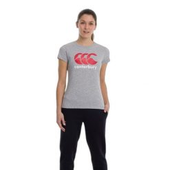 Koszulka z logo dla kobiet Canterbury. Szare bluzki damskie CANTERBURY, l, bez wzorów, sportowe, bez kołnierzyka, bez ramiączek. Za 213.00 zł.