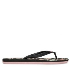 Japonki Roxy. Czarne obuwie sportowe damskie Roxy, bez wzorów, bez zapięcia. Za 49.99 zł.