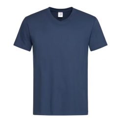 Koszulka Unisex Dla Dorosłych Z Klasycznym Dekoltem W Szpic. Niebieskie bluzki damskie Stedman, bez wzorów, klasyczne, bez kołnierzyka, bez ramiączek. Za 52.99 zł.
