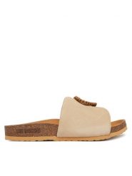 LOVE MOSCHINO Klapki JA28363G0OIG5104 Beżowy. Brązowe klapki damskie Love Moschino, bez wzorów, ze skóry, bez obcasa, bez zapięcia. Za 939.99 zł.