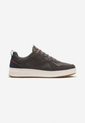 Granatowo-Szare Buty Sportowe Sneakersy z Perforacją z Boku Baxlita. Niebieskie buty sportowe męskie Born2be, bez wzorów, bez zapięcia. Za 139.99 zł.
