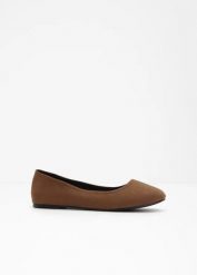 Baleriny. Brązowe balerinki damskie bonprix, bez wzorów, eleganckie, bez obcasa, bez zapięcia. Za 64.99 zł.