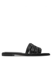 Tory Burch Klapki Ines 158616 Czarny. Czarne klapki damskie Tory Burch, bez wzorów, ze skóry, bez obcasa, bez zapięcia. Za 999.99 zł.