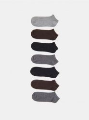 Skarpetki stopki 7 pack - szary. Szare skarpety męskie Sinsay, bez wzorów. Za 19.99 zł.