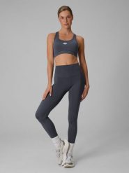 4F Legginsy treningowe szybkoschnące damskie - szare XXL. Szare legginsy damskie 4F, bez wzorów. Za 119.99 zł.