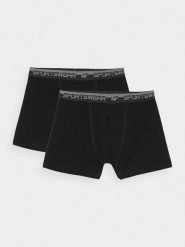 4F Bielizna bokserki (2-pack) męskie - czarne XL. Czarna bokserki męskie 4F, bez wzorów, z bawełny. W wyprzedaży za 49.99 zł.