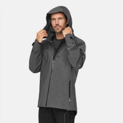 Kurtka trekkingowa hardshell męska Alpinus Stromlo. Czarne kurtki sportowe męskie Alpinus, l, bez wzorów, z hardshellu, z kapturem, narciarskie. Za 599.00 zł.
