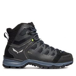 Trekkingi Salewa. Czarne botki męskie Salewa, bez wzorów, z gore-texu, sportowe, bez obcasa, bez zapięcia. Za 919.99 zł.