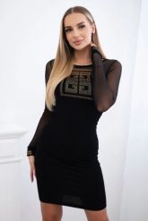 Sukienka dzianinowa z rękawami z tiulu czarna. Czarne sukienki damskie marka niezdefiniowana, l, bez wzorów, z dzianiny, eleganckie, bez kołnierzyka, plus size, bez ramiączek. Za 258.24 zł.