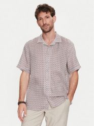 Bugatti Koszula 9253 58901A Beżowy Slim Fit. Brązowe koszule męskie Bugatti, m, bez wzorów, ze lnu, bez kołnierzyka, bez ramiączek. Za 419.99 zł.