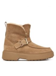 Tommy Hilfiger Śniegowce Th Buckle Shearling Snow Boot FW0FW09687 Beżowy. Brązowe śniegowce damskie Tommy Hilfiger, bez zapięcia. Za 849.99 zł.