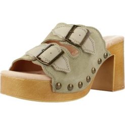 Sandały MTNG 53631M Zielony. Zielone sandały damskie mtng, bez wzorów, ze skóry, bez obcasa, bez zapięcia. Za 178.99 zł.