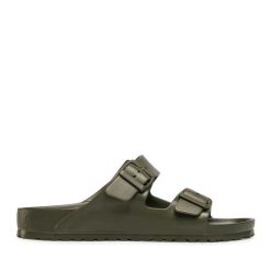Klapki Birkenstock. Zielone klapki męskie Birkenstock, bez wzorów, bez zapięcia. Za 189.99 zł.