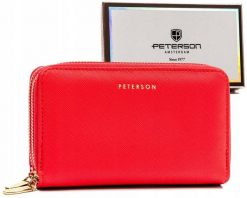 Portfel damski Peterson PTN 007-SAF czerwony. Czerwone portfele damskie Peterson, ze skóry ekologicznej. Za 69.99 zł.