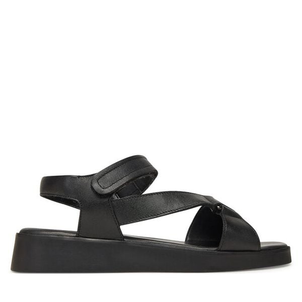 Sandały Sergio Bardi. Czarne sandały damskie Sergio Bardi, bez wzorów, bez obcasa, na płaskiej podeszwie, bez zapięcia. Za 229.99 zł.